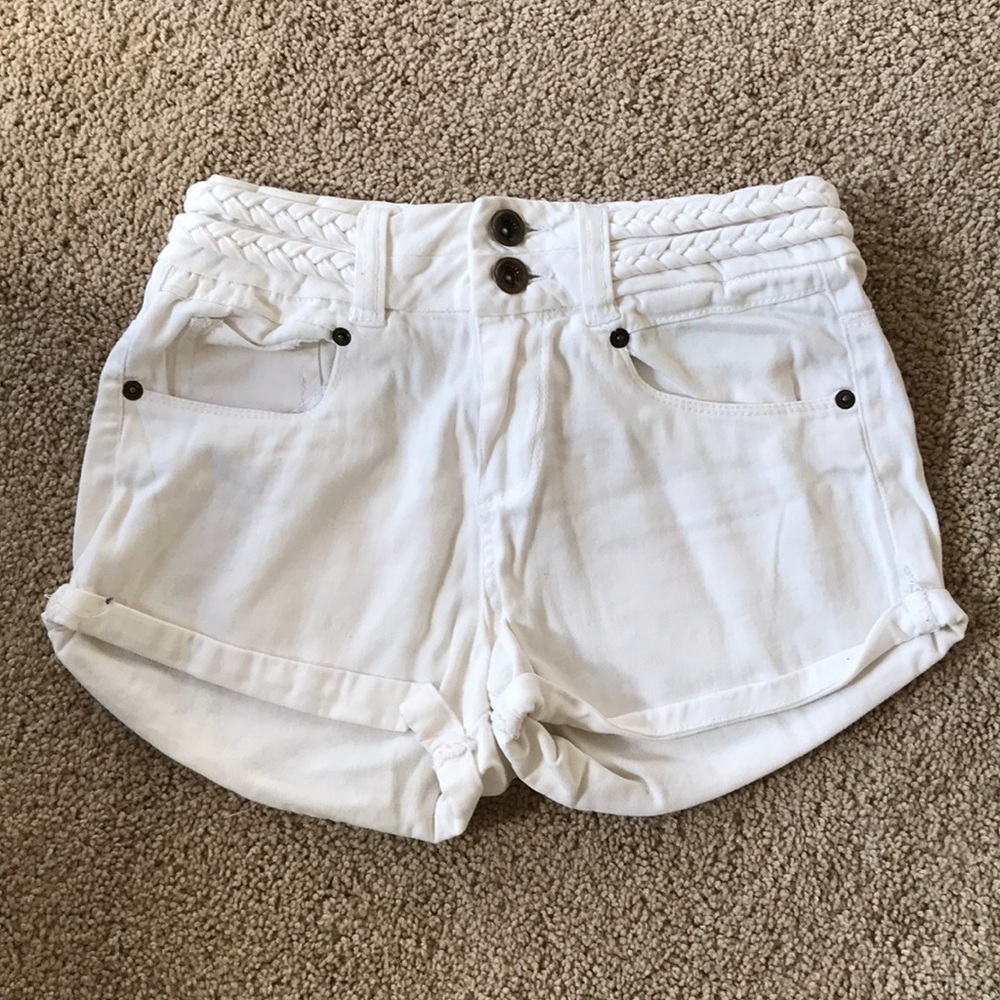 White high waisted shorts
